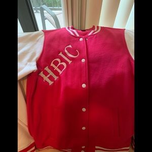 Pink & White Lettermen Jacket